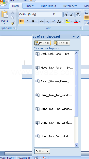 Dock a task pane