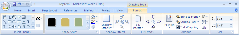 Then click the Format tab under Drawing Tools