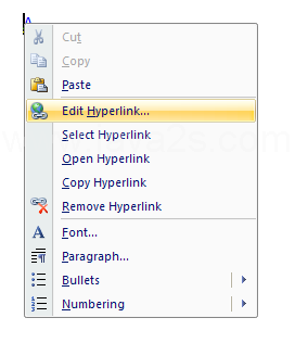 Edit a hyperlink