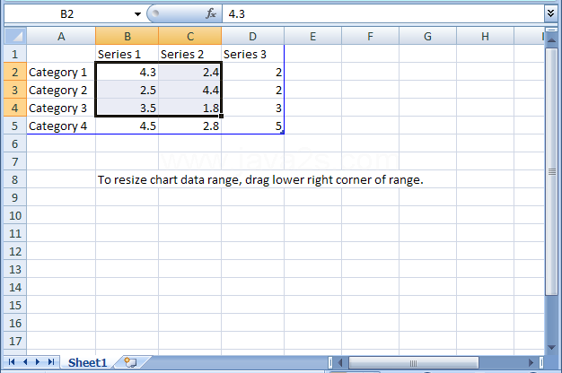 To select a range of cells, drag the pointer over the cells