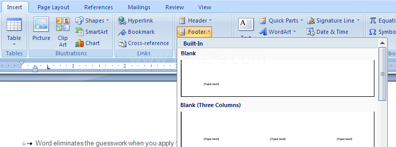 Add the document's author by pulling the author name from the Author property and putting it in the document's footer 
