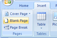 Then click the Blank Page button.