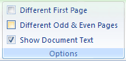 Then select the Different Odd & Even Pages check box.