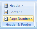 Click the Page Number button.