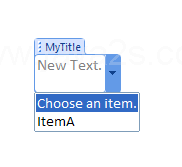 To select an item from the list, click the down arrow and then click an item.