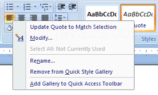 Right-click the style you want to remove