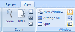 In the Window group, Click Reset Window to reset the window position.