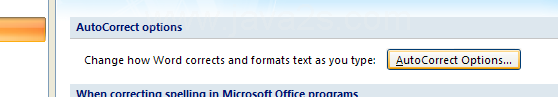 Then click AutoCorrect Options.