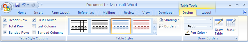 The second type is called a contextual tab: Picture Tools, Drawing, or Table. A contextual tab appears only when they are needed based on the type of task.