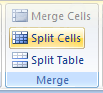 Then click the Split Table button.