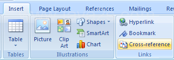 Then click Link  Cross-Reference to display the Cross-reference dialog box.