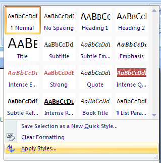 Then click Apply Style