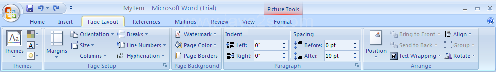 Click the Page Layout tab.