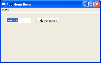 Add item to menu