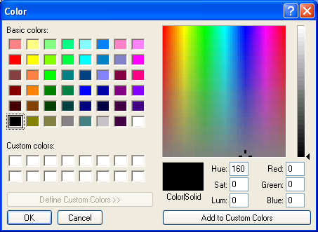 Get color from color dialog