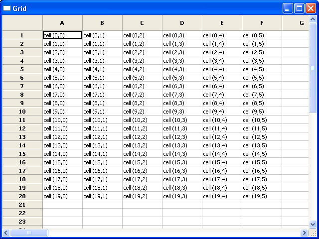 Set value for grid cell