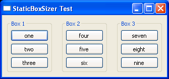 StaticBoxSizer Test