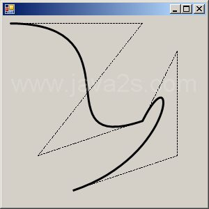 Draw the Bezier curve and its outline