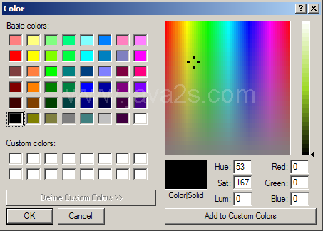 Use Color Dialog to set Color