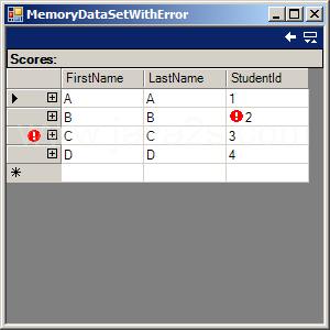 DataGrid with Error mark