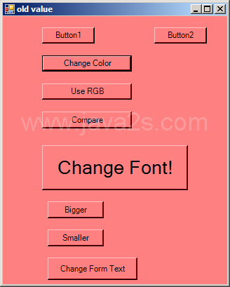 Change Form Size, Text, Background Color and button font