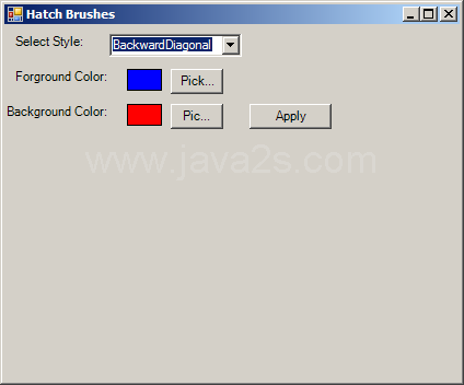 HatchBrush Illustration by using ComboBox
