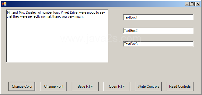 Read and Save controls on a form to a file