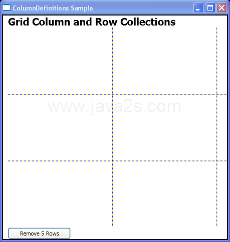 Remove 5 Columns with ColumnDefinitions.RemoveRange