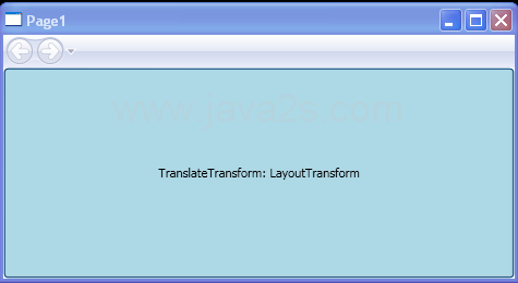 TranslateTransform : LayoutTransform Sample